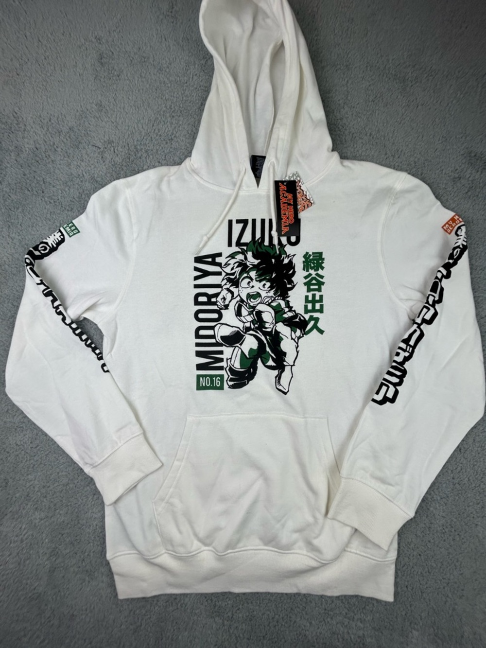 New Funimation x My Hero Academia Hoodie Size Medium Izuku No.16 & Bakugo No. 17